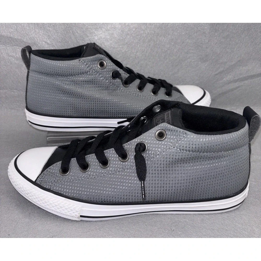 CONVERSE Chuck Taylor ALL STAR Street Mid Top Cool Grey Black Sneakers Youth‎ 6